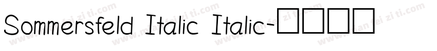 Sommersfeld Italic Italic字体转换